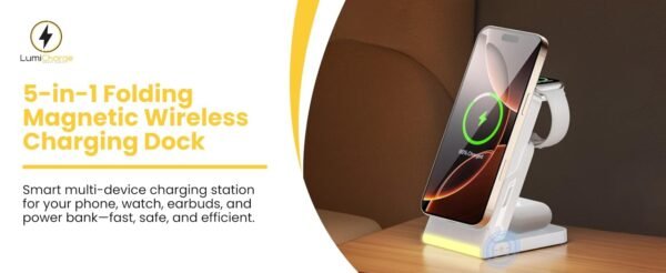 LumiCharge Magnetic Wireless Charging Station - 10000mAh Power Bank - Image 3
