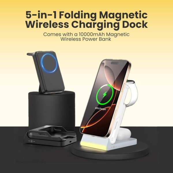 LumiCharge Magnetic Wireless Charging Station - 10000mAh Power Bank - Image 2