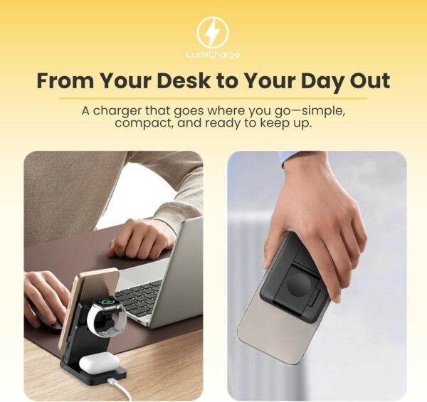 LumiCharge Magnetic Wireless Charging Station - 10000mAh Power Bank - Image 4