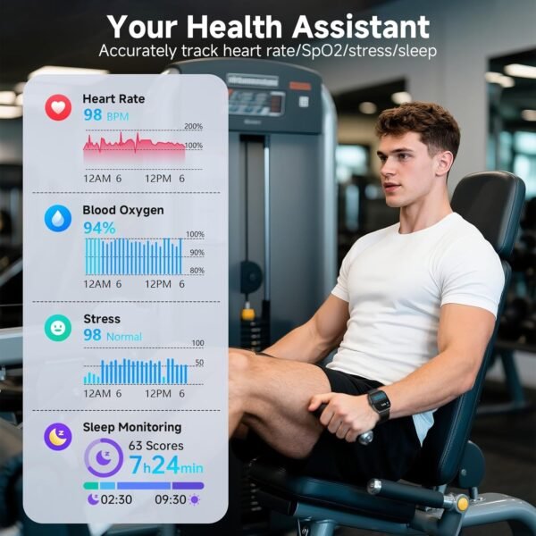SOUYIE Smart Watch with SOS, 1.85" AMOLED Display Fitness Tracker, - Image 7