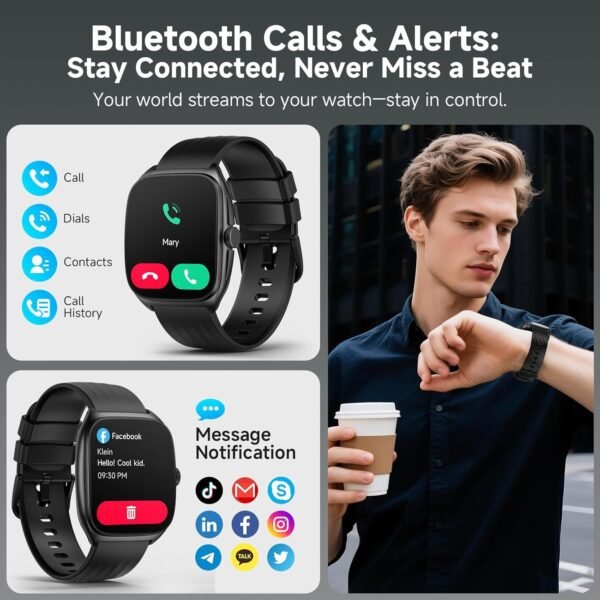 SOUYIE Smart Watch with SOS, 1.85" AMOLED Display Fitness Tracker, - Image 6