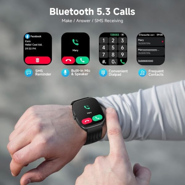 SOUYIE Smart Watch with SOS, 1.85" AMOLED Display Fitness Tracker, - Image 5
