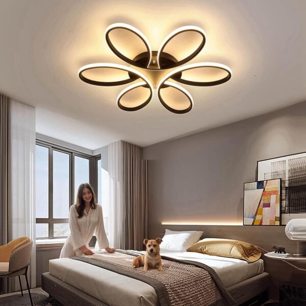 Modern LED Ceiling Light Fixture with Remote Control Lamp Dimmable Ceiling Chandelier - Image 7